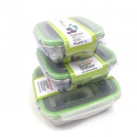 Square stainless steel crisper food storage box for home   Multifunctional stainless Set of 3 lunch box lunch container