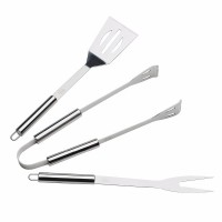 Small 430SS Grill Utensil BBQ Tools Set with Spatula Tongs Fork