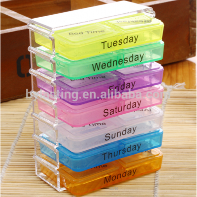 Plastic Colorful Rainbow 7 Days Pills Box Medicine Storage Drug Case