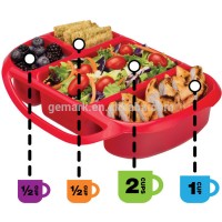 3 compartment lunch box Plastic Portion Perfect Meal Kit Lunch Box With Four Compartments