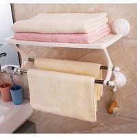 Suction cup double rod towel rack kitchen bathroom non-punch storage rack