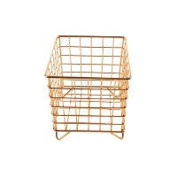 Multi-functional metal electroplated iron wire storage basket box for home