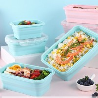 new outdoor lunch box rectangular silicone lunch box with scale fresh-keeping lunch box wholesale