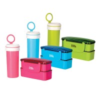 2 Double Layer Stackable Kids School Plastic Bento Lunch Box And Drinking Water Bottle Set