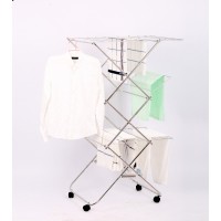 Foldable stainless Steel High Quality 3-tiers Laundry chothes/Towel Drying Rack (For Indoor or Occasional Outdoor Use)